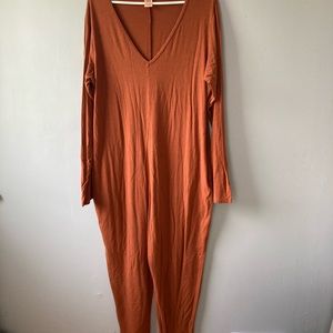 Smash + Tess Rust Orange V-Neck Jumpsuit